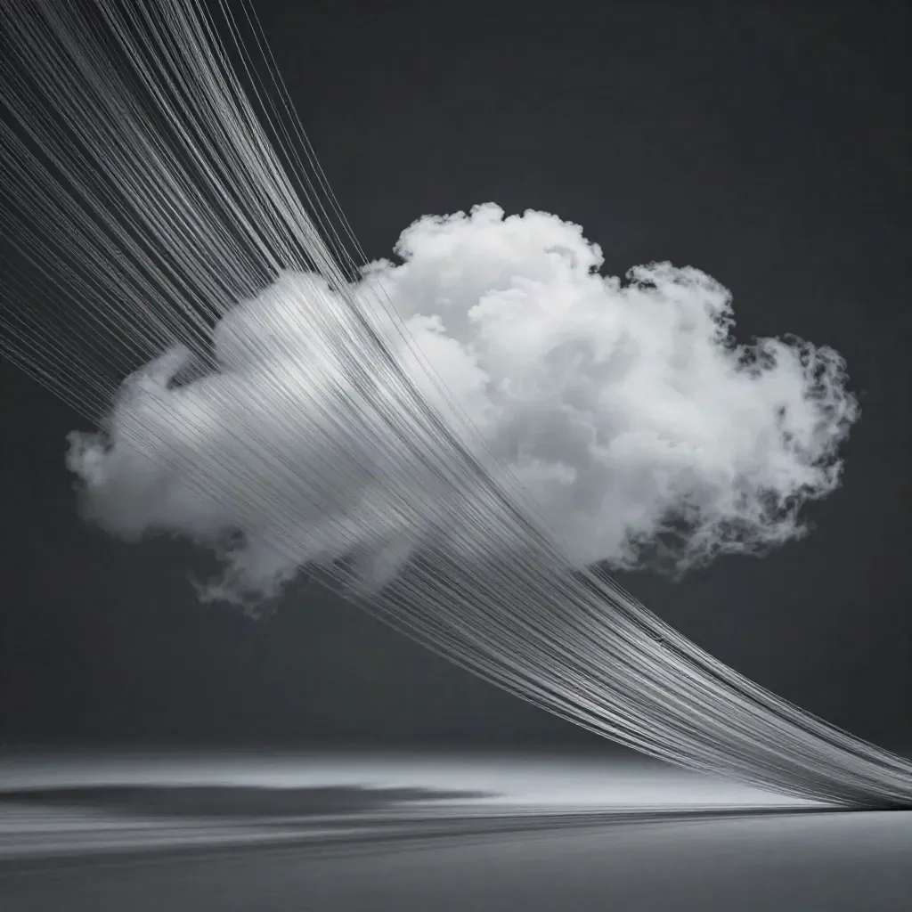 Silver filaments converge into a white bloom in dark graphite haze.